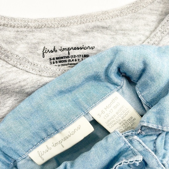 First Impressions baby girls dog print top + denim tutu dress - Picture 3 of 4